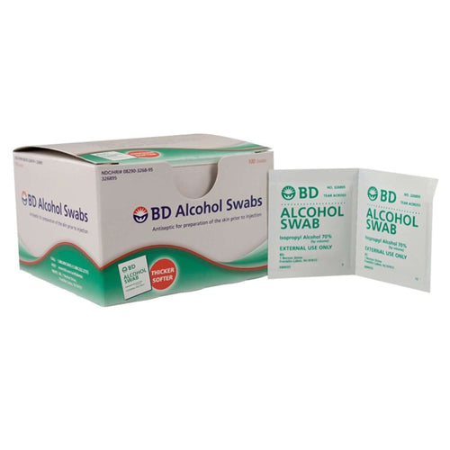 BD Alcohol Prep Pads, 3/4 x 1 Inch