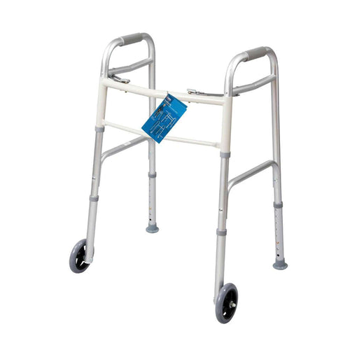 Carex Dual-Button Walker with 5 Inch Wheels