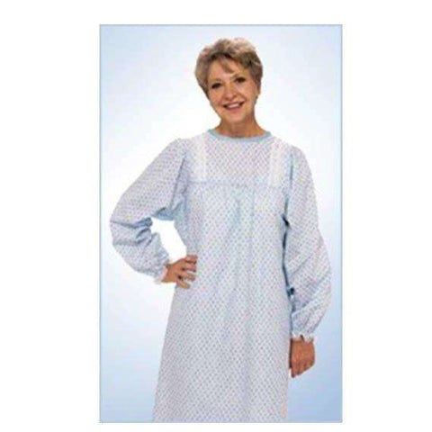 Lady Lace Patient Exam Gown, Pink Rosebud Print