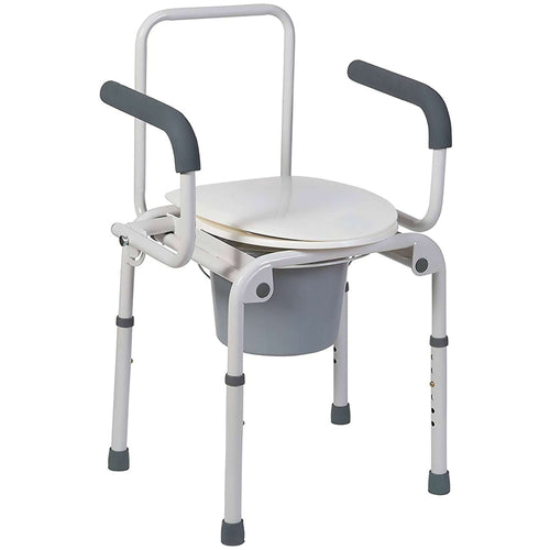 Mabis Drop-Arm Steel Commode