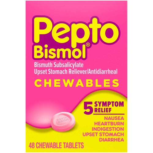 Pepto Bismol Anti-Diarrheal, 48 Chewable Tablets per Box