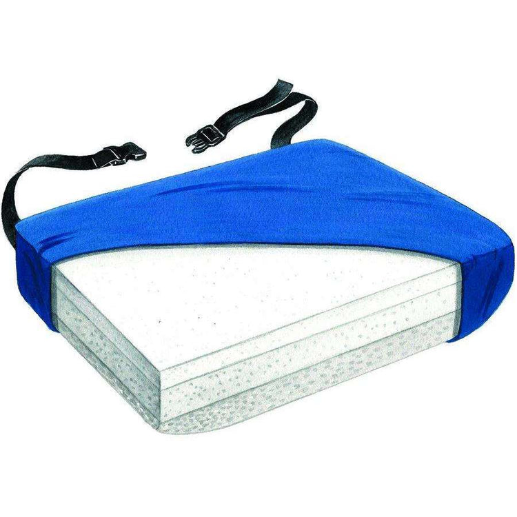 SkiL-Care Bariatric Seat Cushion, 20 in. W x 18 in. D x 3 in. H, Gel / Foam, Blue, Non-inflatable