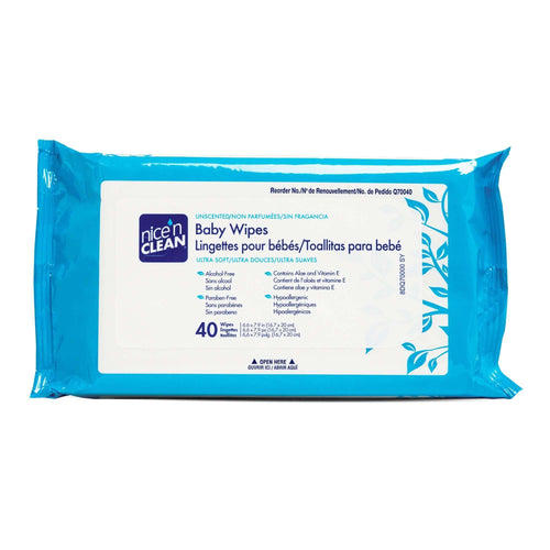 Nice€™n Clean Unscented Baby Wipes, Soft Pack