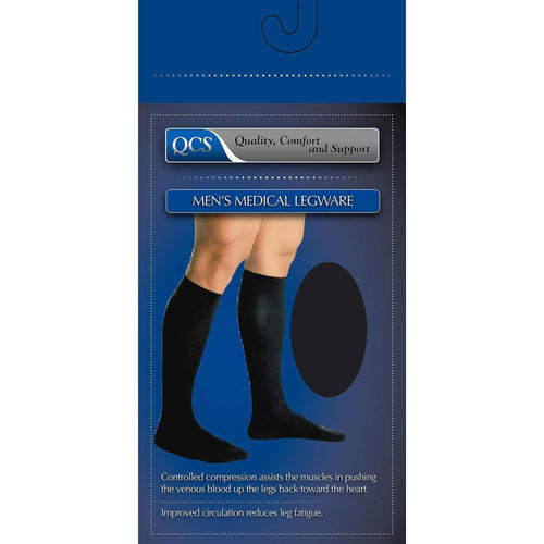 QCS Firm Compression Knee-High Socks, X-Large, Black