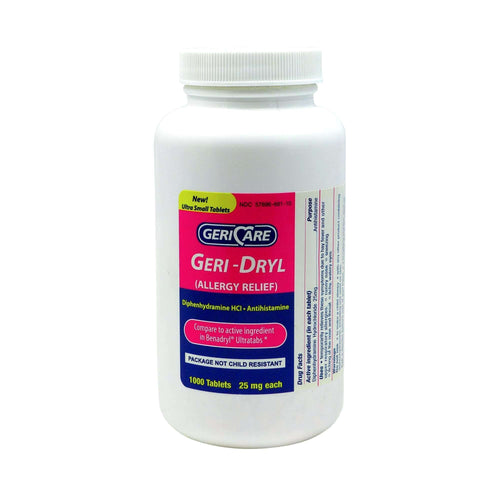 Geri-Care Diphenhydramine HCl Allergy Relief, 1,000 tablets per Bottle