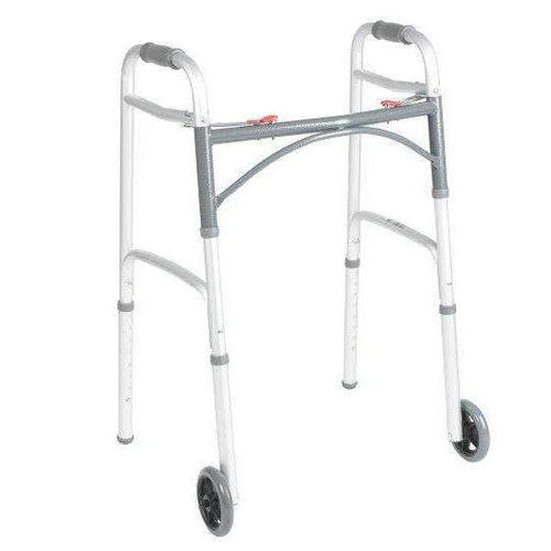 McKesson Junior Aluminum Folding Walker with Wheels