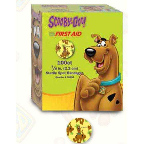 American White Cross Stat Strip Scooby-Doo Adhesive Spot Bandage, 7/8-Inch Diameter