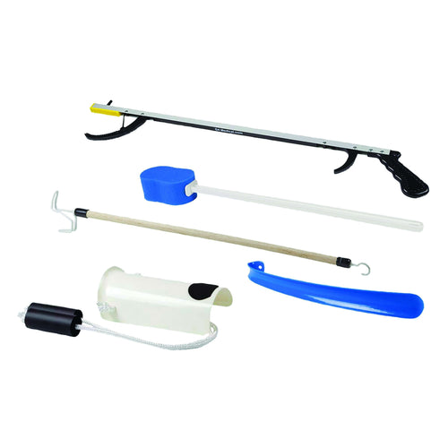 FabLife Hip Kit with 32 Inch Reacher, 18 Inch Plastic Shoehorn, and 24 Inch Dressing Stick