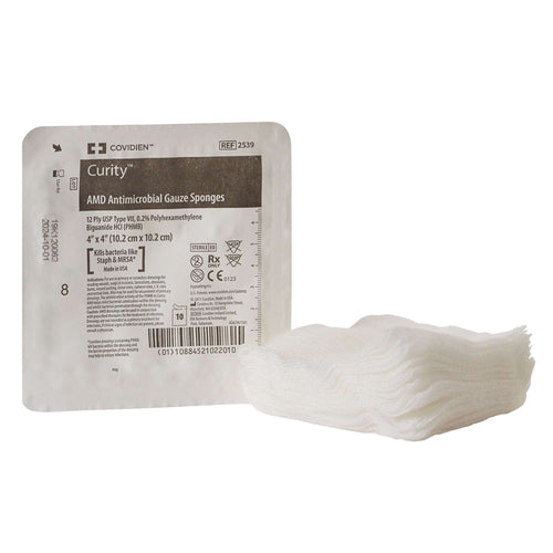 Curity AMD Antimicrobial Gauze Sponge, 4 x 4 Inch