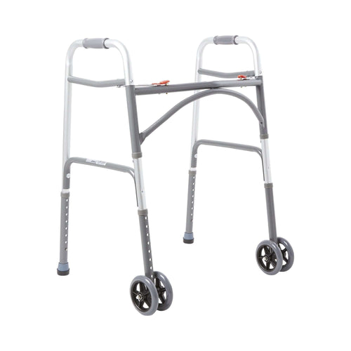 McKesson Folding Walker, 32 - 39 in., Silver, 500 lbs. Capacity, Steel