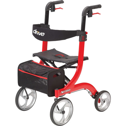 drive Nitro 4-Wheel Rollator, Red