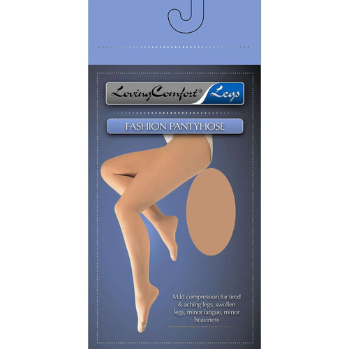 Loving Comfort Compression Waist-High Pantyhose, Tall, Beige