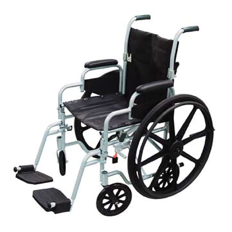 drive Poly-Fly High Strength Lightweight Wheelchair / Flyweight Transport Chair, Black with Green Finish