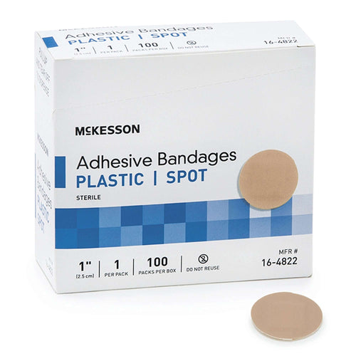 McKesson Round Beige Adhesive Spot Bandage, 1 Inch