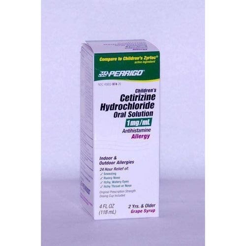 Perrigo Cetirizine HCl Children's Allergy Relief, 4 oz. Bottle