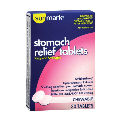 sunmark Anti-Diarrheal, 30 Chewable Tablets per Box