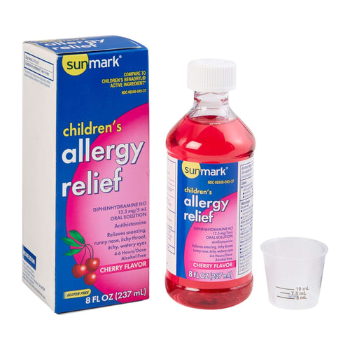 sunmark Diphenhydramine HCl Children's Allergy Relief, 8 oz. Bottle