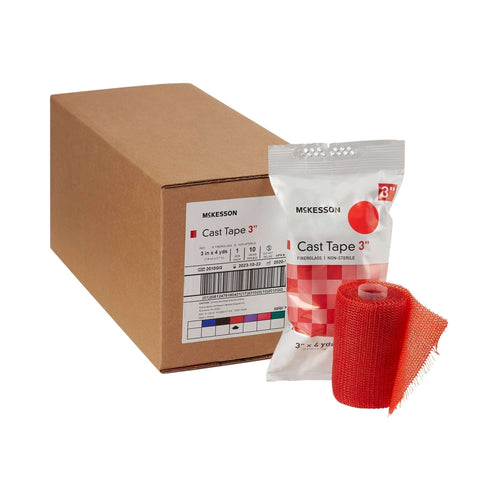 McKesson Cast Tape, Red, 3 Inch x 4 Yard