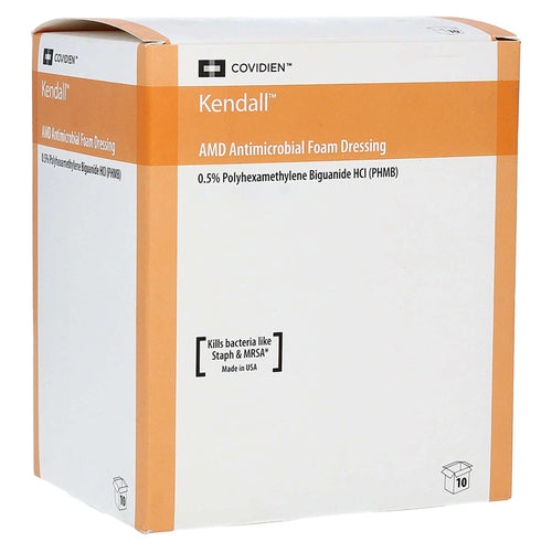 Kendall AMD Antimicrobial Foam Dressing, 4 x 4 Inch Pad