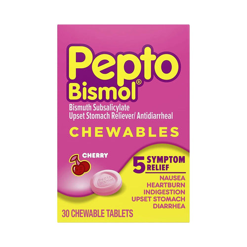 Pepto Bismol Anti-Diarrheal, 30 Chewable tablets per Box