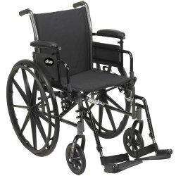 drive Cruiser III Lightweight Wheelchair with Flip Back, Padded, Removable Arm, Composite Mag Wheel, 16 in. Seat, Elevating Legrest, 300 lbs