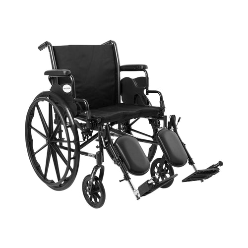 McKesson Lightweight Wheelchair with Flip Back, Padded, Removable Arm, Composite Mag Wheel, 20 in. Seat, Swing-Away Elevating Footrest, 300 lbs